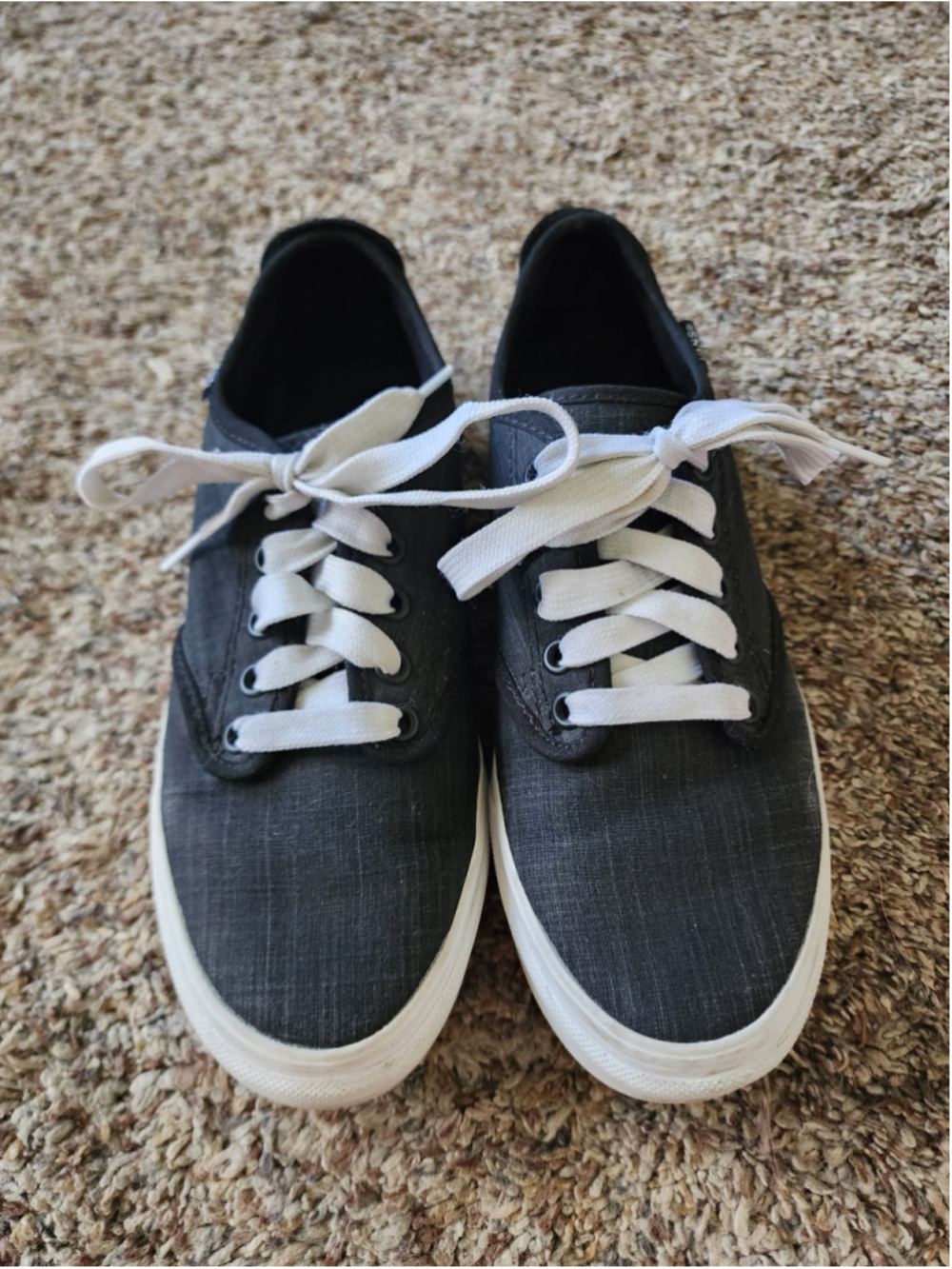 Vans Atwood Low Top Sneakers Charcoal Gray White W8/M6.5 EUC